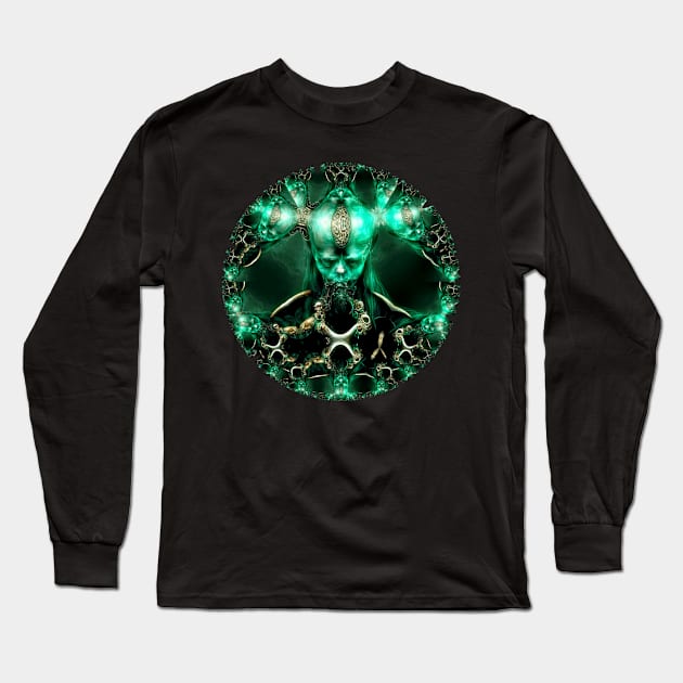 Faces In The Shadows - The Wizard Long Sleeve T-Shirt by Fractalizer